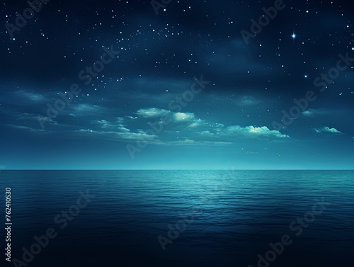 A black sky cyan background light water and stars © Zickert