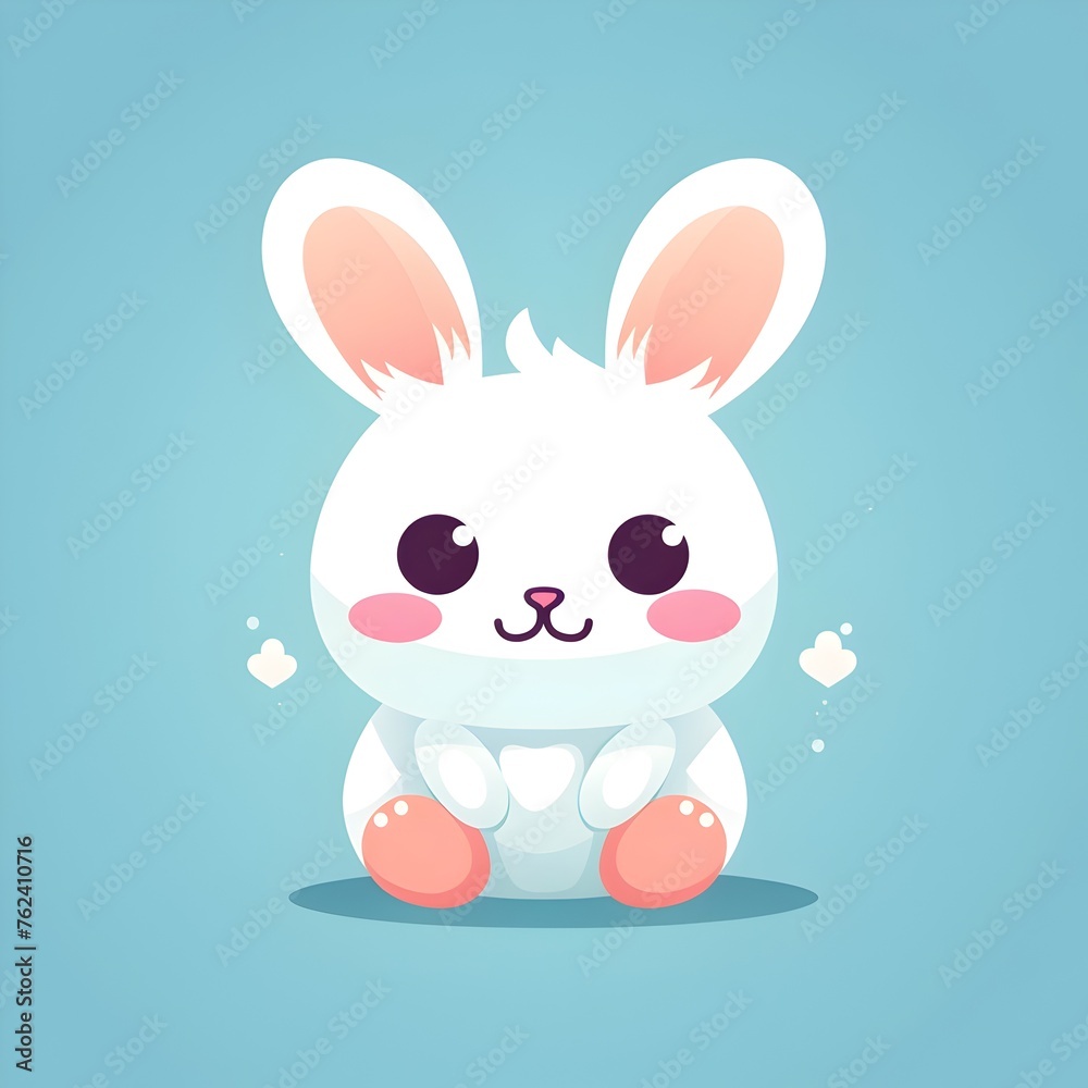 Adorable Cartoon Bunny with Cheerful Smile and Soft Fur Adorable Cartoon Bunny with Cheerful Smile and Soft Fur