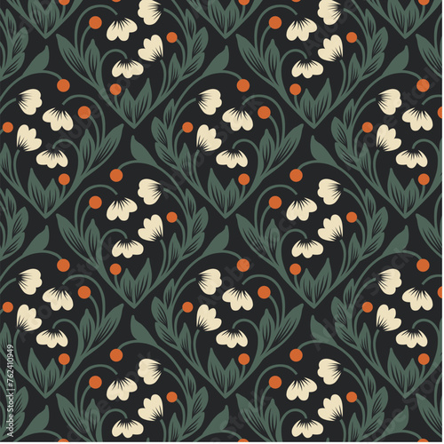 Geometrical Retro Florals Background Wallpaper