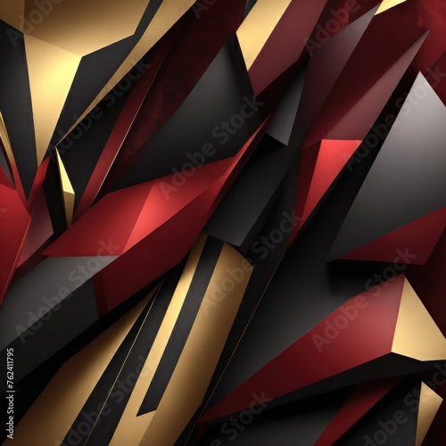 Wallpaper Mural 3D Abstract colorful Maroon, Black and gold wallpaper with sharp edges Torontodigital.ca