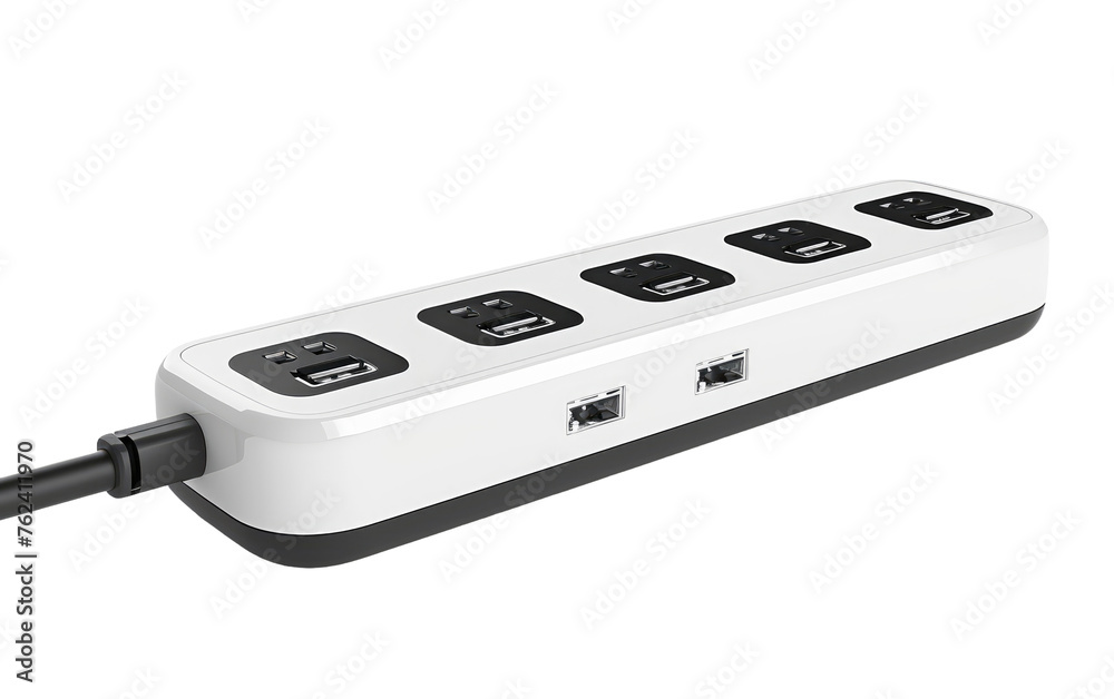 Energy Bars Voltage Defender , Power Strips Surge Protector Isolated on Transparent background.