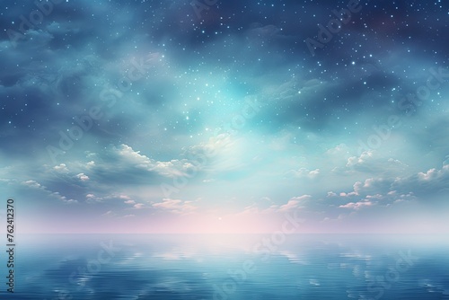 A black sky ivory background light water and stars