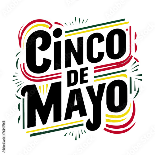 beautiful graphic with the inscription cinco de mayo for the mexican holiday