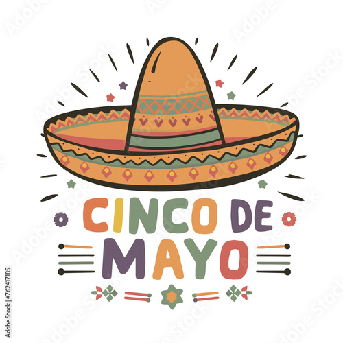 beautiful graphic with the inscription cinco de mayo for the mexican holiday