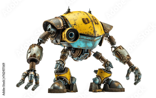 Cyborg Fallout Champion, Robot Fallout Warrior Isolated on Transparent background.