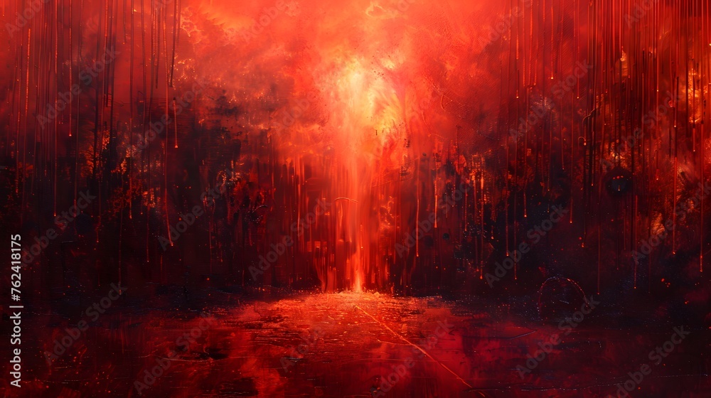 abstract red hell art	