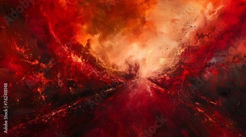 abstract red hell art 