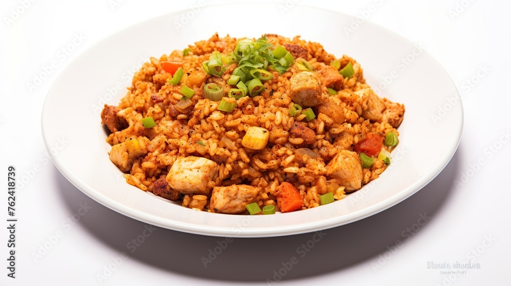 Taste of Louisiana: Jambalaya with Cajun Remoulade on White Background
Taste of Louisiana: Jambalaya with Cajun Remoulade on White Background