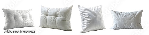 white pillow isolated on a transparent PNG background, white background , Generative Ai photo