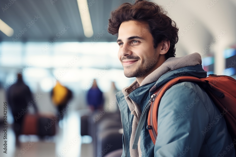 young man at the airport young man at the airport