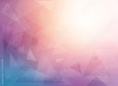abstract soft pink background with geometric transparent triangles. copy space