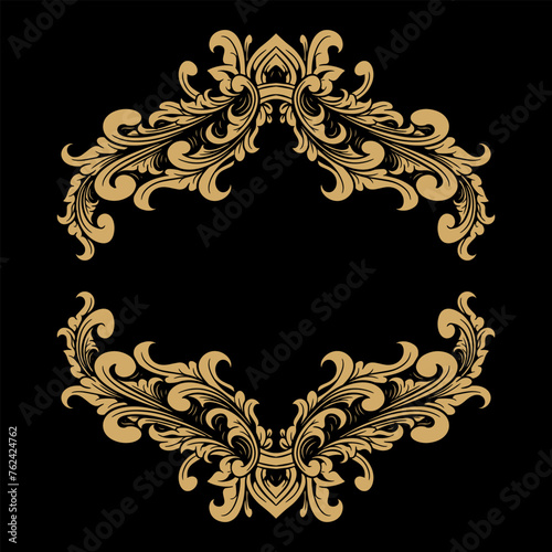 Vector frame ornament vintage calssic element decoration