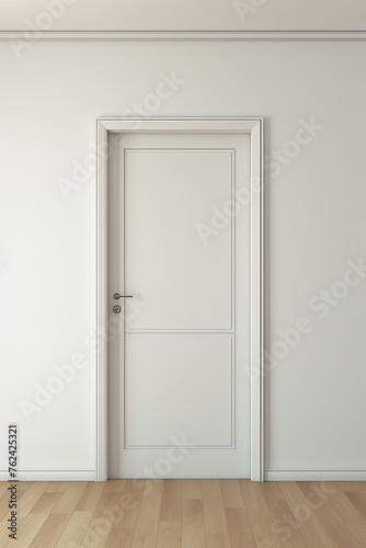 A white door next to a light beige wall