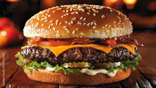 Savor the Juicy Goodness: Our Signature Cheeseburge photo