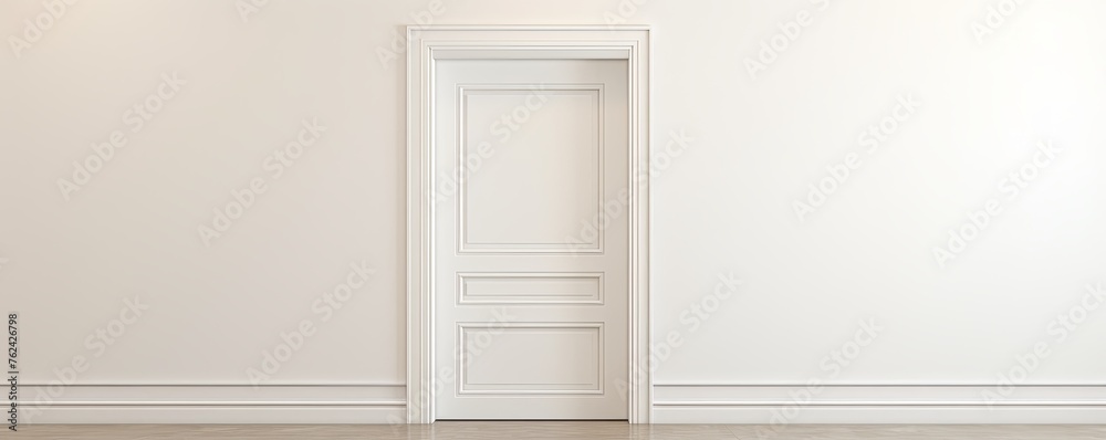 A white door next to a light khaki wall