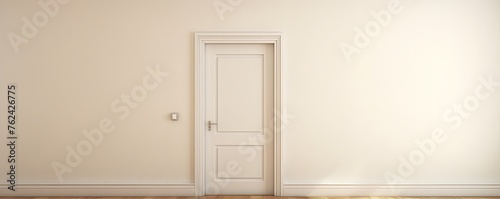 A white door next to a light ivory wall