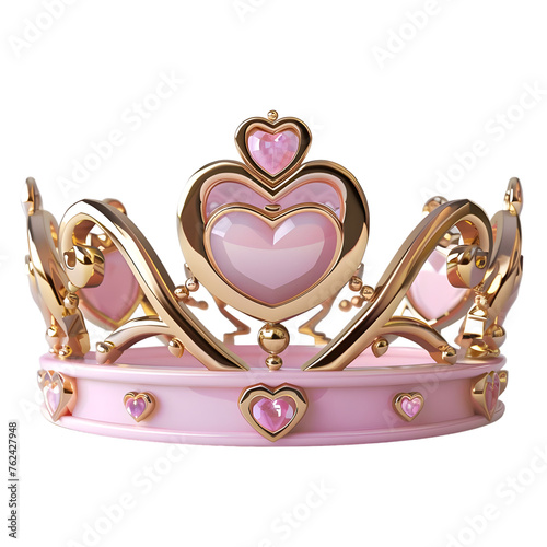 Pink princess crown clipart