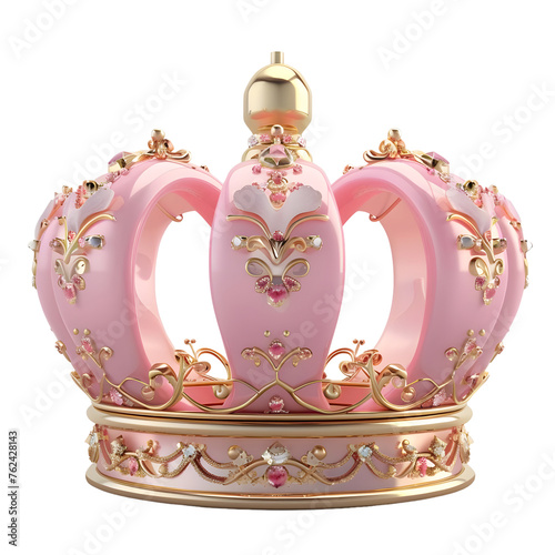 Pink princess crown clipart