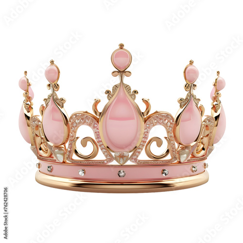 Pink princess crown clipart