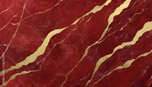 Red Marble with golden texture background