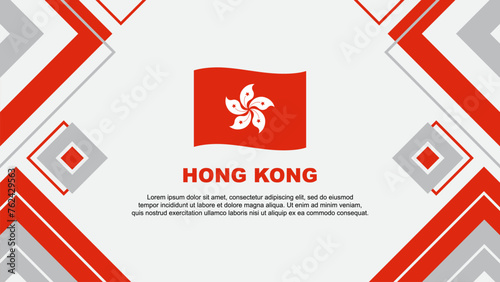 Hong Kong Flag Abstract Background Design Template. Hong Kong Independence Day Banner Wallpaper Vector Illustration. Hong Kong Background photo