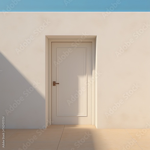 A white door next to a light tan wall © Zickert