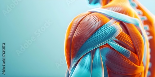 Anatomy of the Shoulder: Highlighting Muscle Tendon and Bone Interactions. Concept Human Anatomy, Shoulder Joint, Muscle Attachments, Tendon Function, Bone Structures