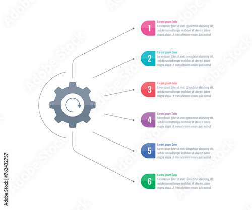 industrial wheel infographic template. six step briefing template. Infographic template for energy, industry, business, technology, science. annual report, informational template for magazine