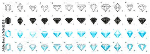 Abstract diamond collection icons. Vector logo
