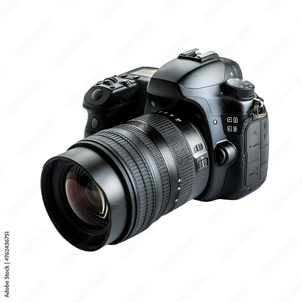 Fototapeta premium Digital photo camera isolated on transparent background. Ai generated