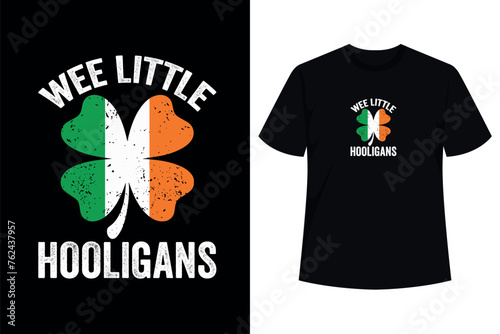 Wee Little Hooligan Funny Clovers Kids Teen St Patrick's Day T-Shirt