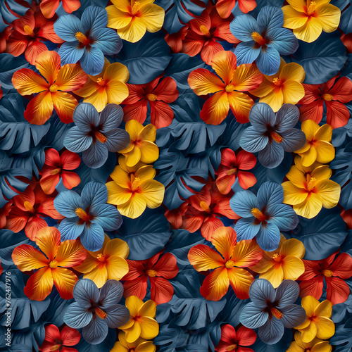 Vibrant floral pattern with flowers  seamless background for design.