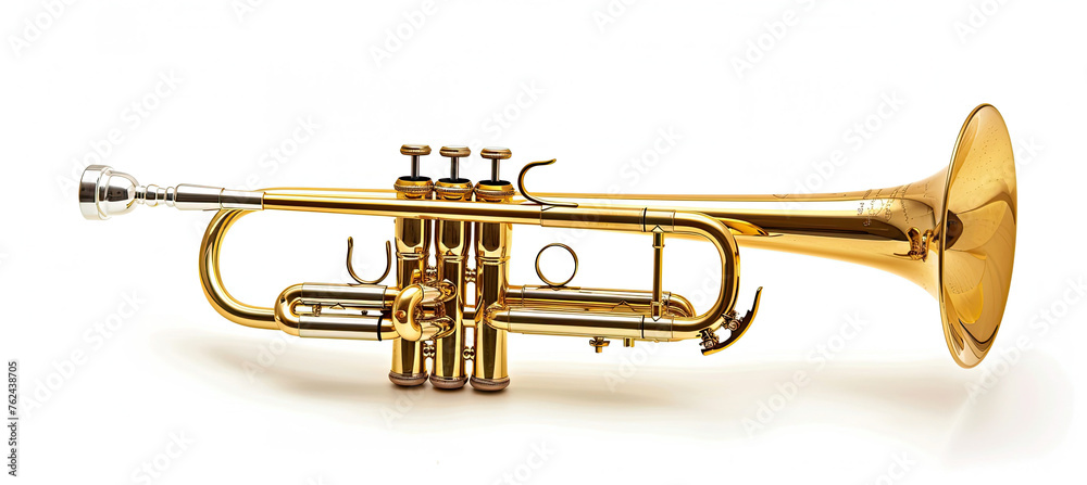 Obraz premium Golden Trumpet isolated on white background