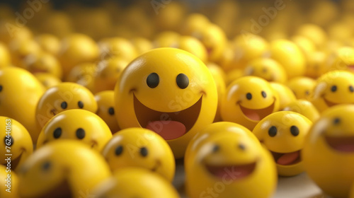 Yellow 3D Smiles in Grinning Expressions