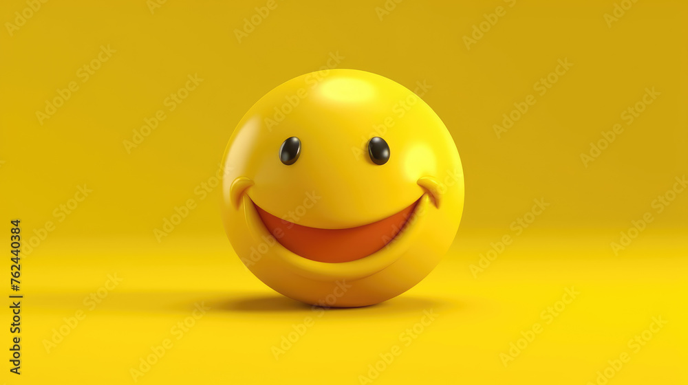 Fototapeta premium Yellow 3D Smiles in Grinning Expressions
