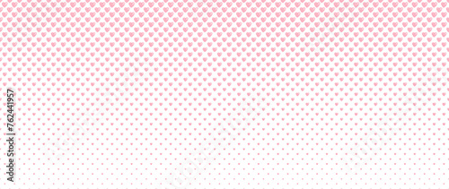 Blended doodle pink heart on white for pattern and background, halftone effect.