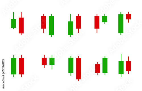 The set of candlestick shape formation - Isolated candlestick charts pattern .