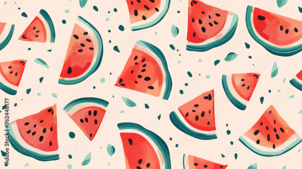 Watermelon pattern flat vector design Watermelon pattern flat vector design