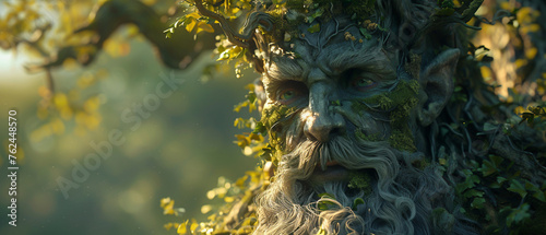 Animated 3D cartoon dryad whispering to the trees