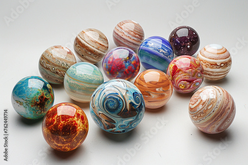 balls crafted to represent different planets in our solar system