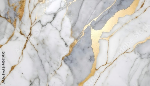 White Marble with golden texture background © BACKART