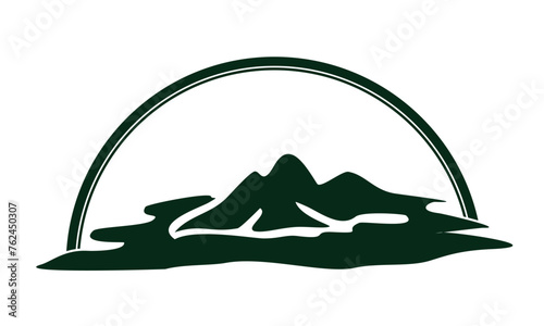 Green mountain elegant illustration design vector