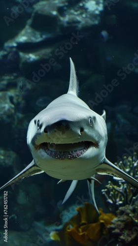 Shark is seen in the water at the Aquarium of the Pacific in Long Beach California on September 15 2011. photo