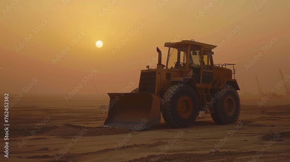 Fototapeta premium Bulldozer is seen at construction.