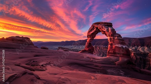 Arches National Park Delicate Arch sunset in Moab Utah USA photo mount