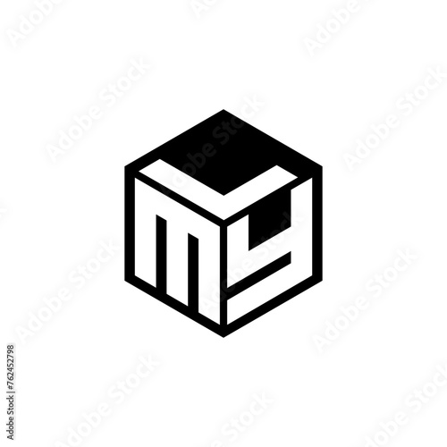 MYL letter logo design with white background in illustrator, cube logo, vector logo, modern alphabet font overlap style. calligraphy designs for logo, Poster, Invitation, etc.