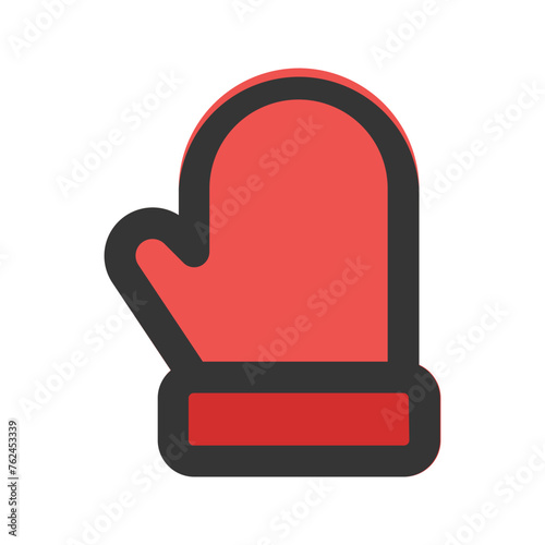 Oven glove line color icon
