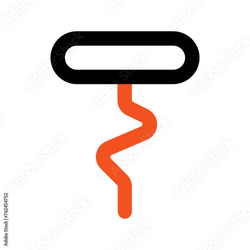 corkscrew outline color icon