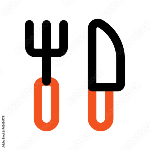 cutlery outline color icon