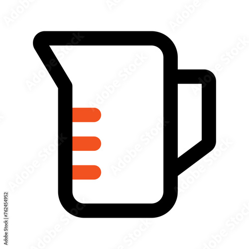 measuring cup outline color icon